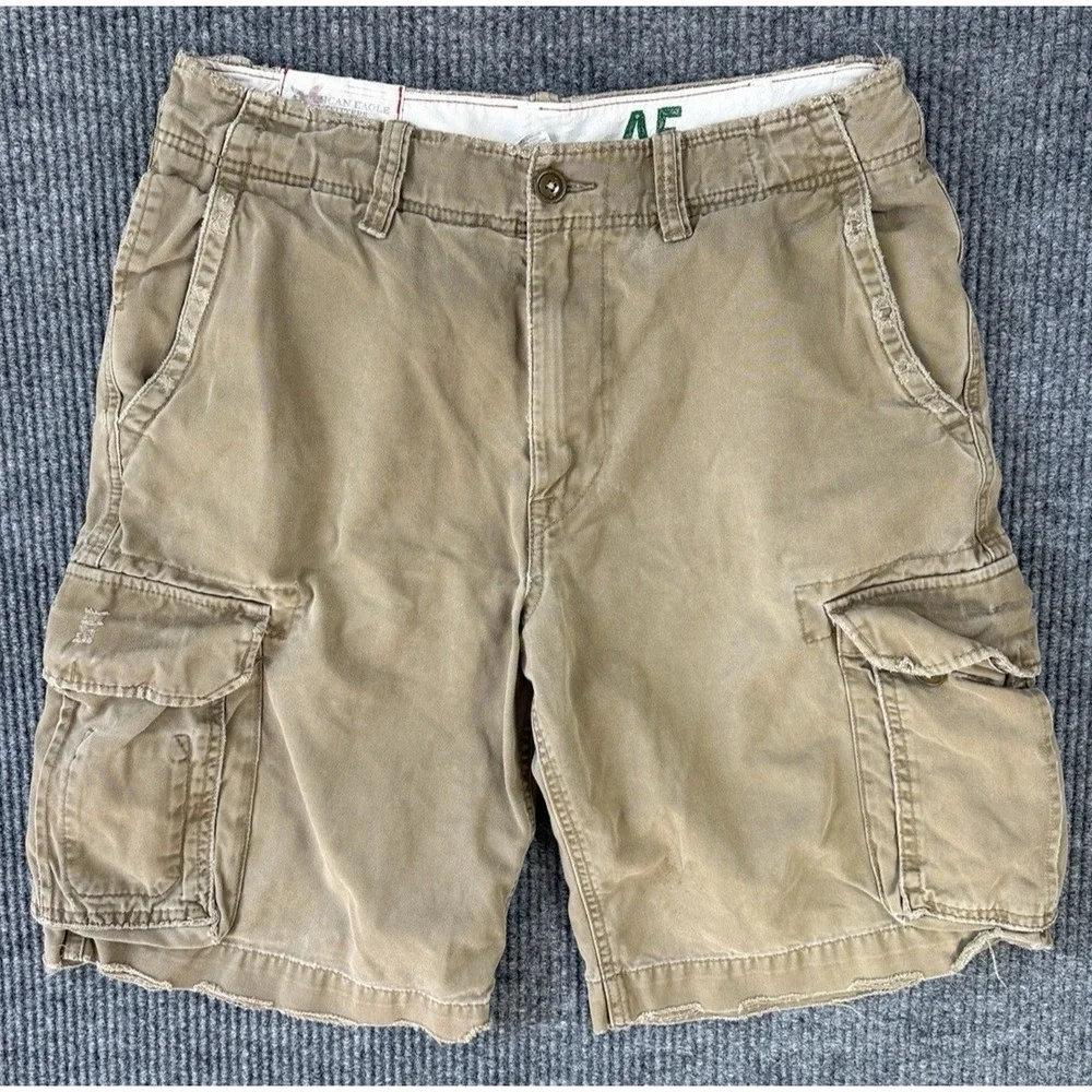 Y2K Vintage American Eagle Cargo Shorts Mens 32 Skater Distressed Utility Indie